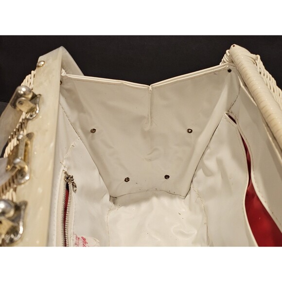 Rare Vintage 1950s/60s Stylecraft of Miami Wicker/Lucite Box Bag Shell Accents - Picture 12 of 16